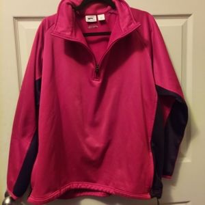 Slazenger. Red zip pull string fleece lined sweat shirt top
